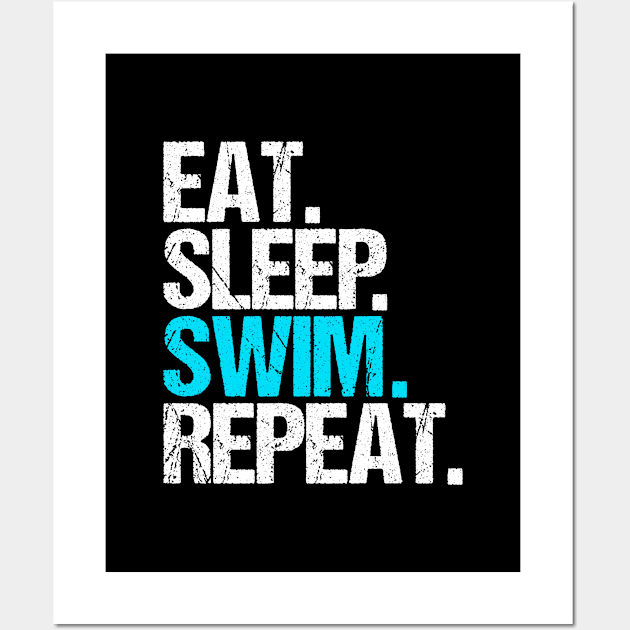 Eat Sleep Swim Repeat Wall Art by hoopoe